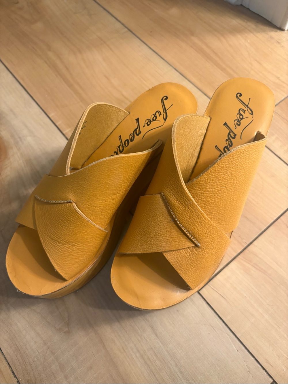 Free People Leather Slide Mules